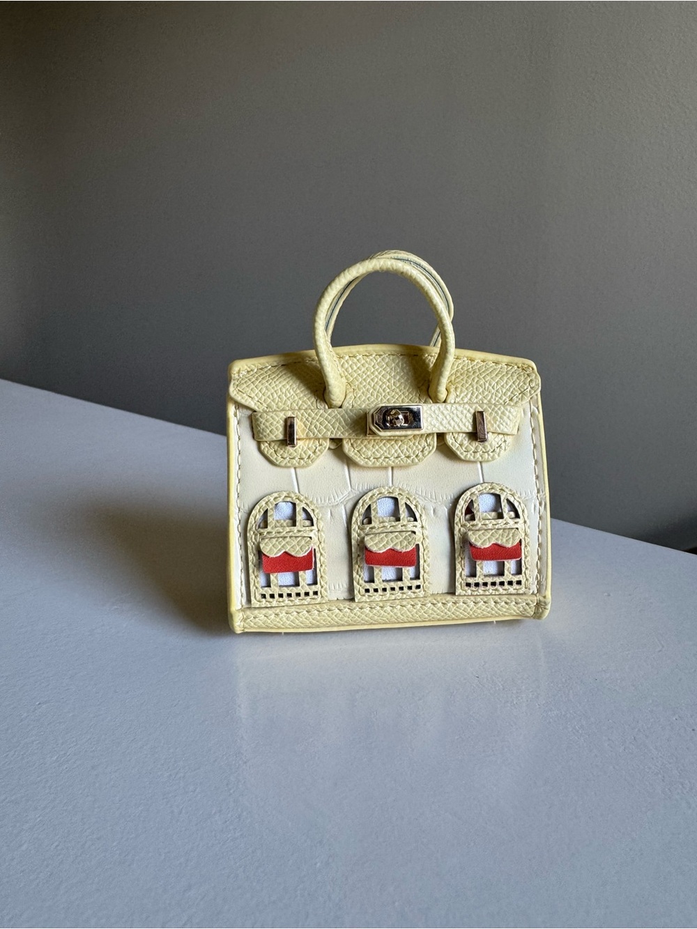 Yellow Two-toned Bag Charm - Picture 2 of 5